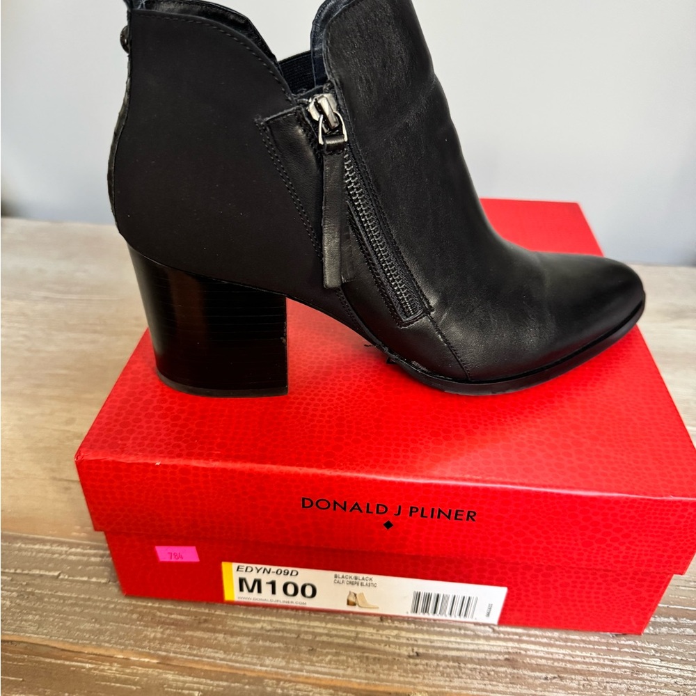 Donald J. Pliner Sleek Black Ankle Boots